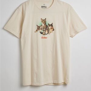 Ripple Beige Feline Graphic Tee